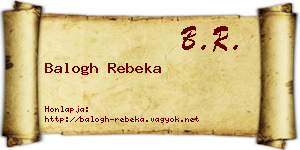 Balogh Rebeka névjegykártya