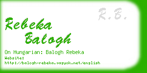 rebeka balogh business card